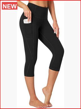 High Waisted Capri Leggings with Pockets Tummy Control Yoga Pants
